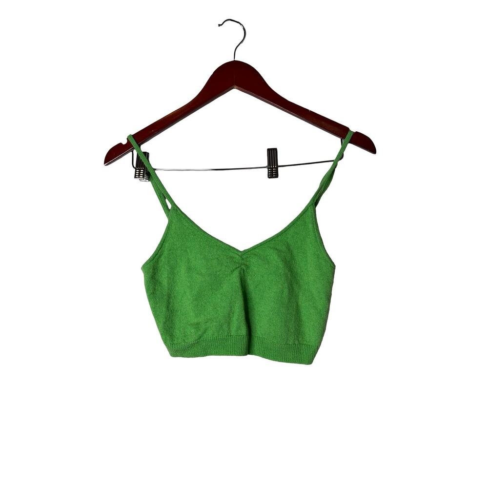 Le Superbe Hailey Cropped wool Sweater Tank in green Apple Sz S